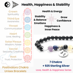 Positivators Health, Happiness & Stability - 7 Chakra & 925 Silver Bead Bracelet - Positivators