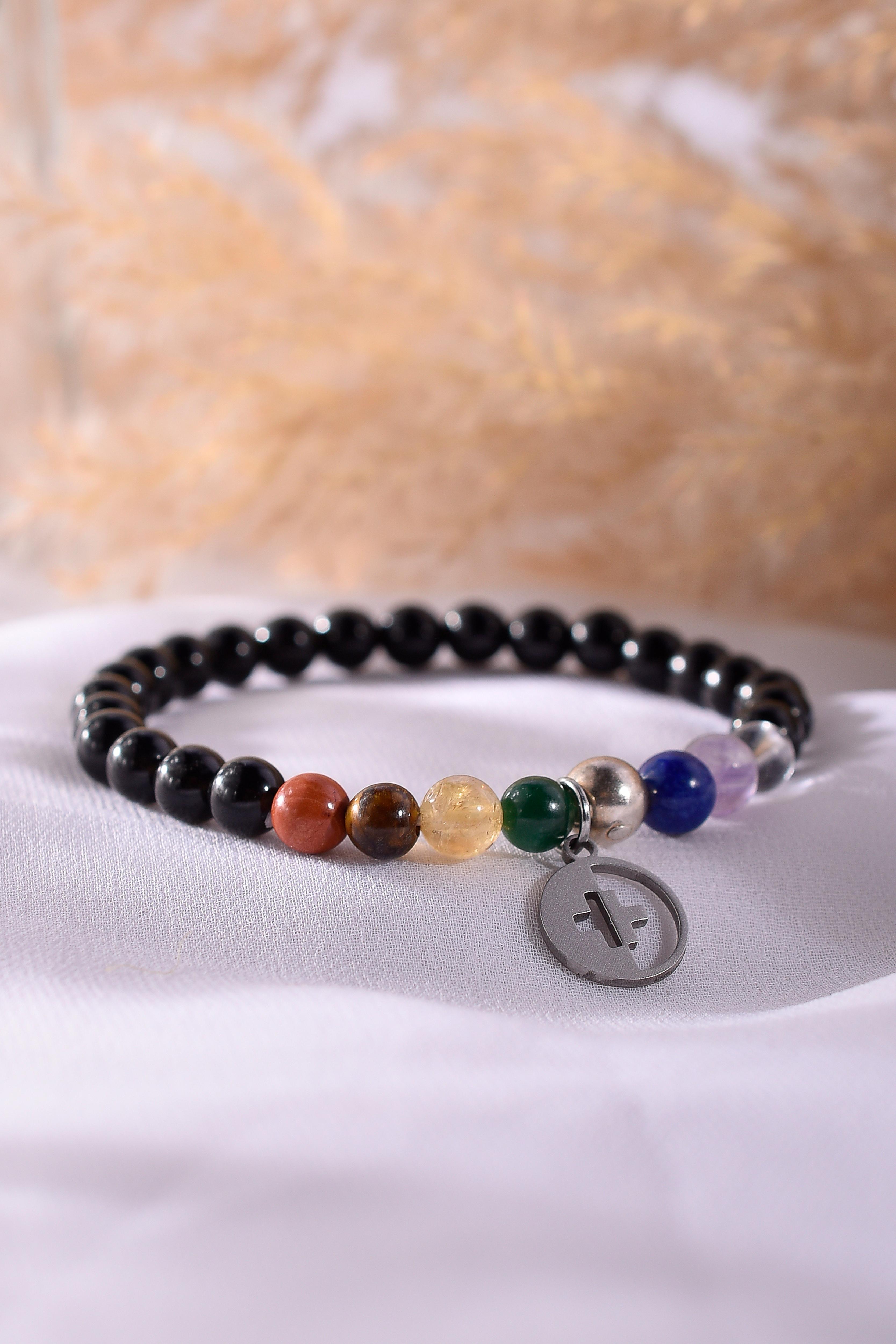 Positivators Health, Happiness & Stability - 7 Chakra & 925 Silver Bead Bracelet - Positivators