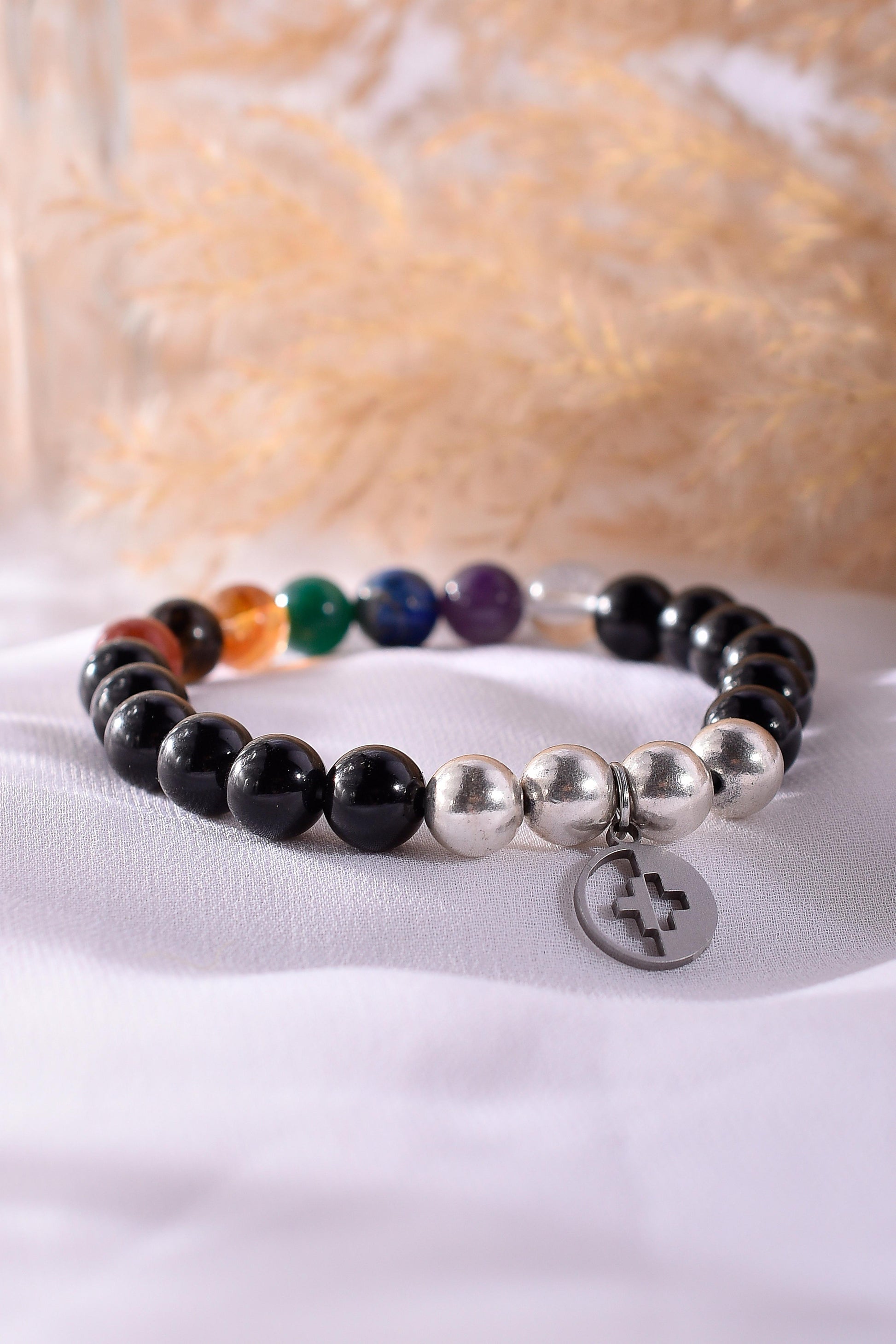 Positivators Health, Happiness & Stability - 7 Chakra & 925 Silver Bead Bracelet - Positivators