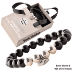 Positivators Strength & Evil Eye - Black Obsidian & 925 Silver Bead Bracelet - Positivators