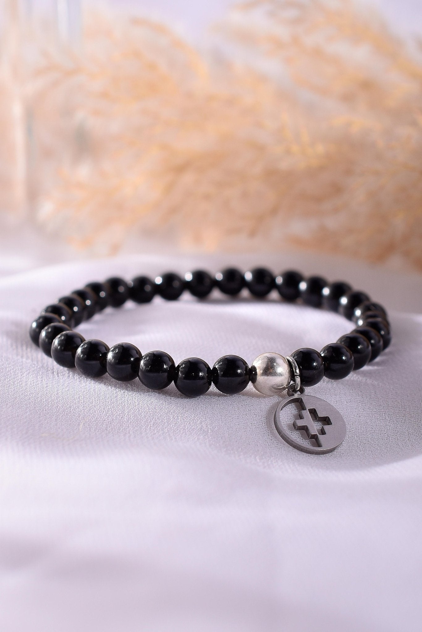 Positivators Strength & Evil Eye - Black Obsidian & 925 Silver Bead Bracelet - Positivators