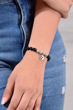 Positivators Strength & Evil Eye - Black Obsidian & 925 Silver Bead Bracelet - Positivators
