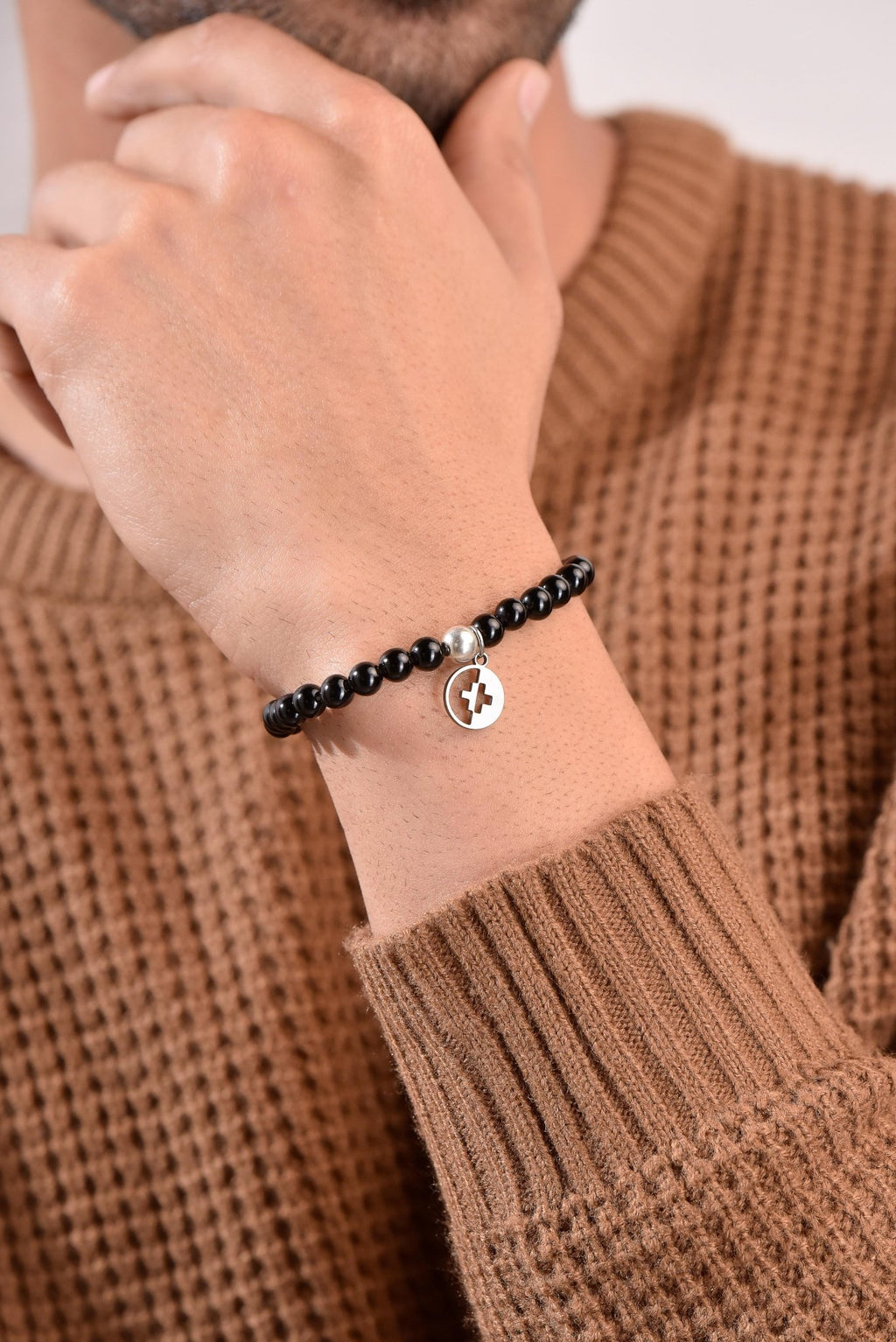 Positivators Strength & Evil Eye - Black Obsidian & 925 Silver Bead Bracelet - Positivators