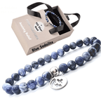 Positivators Anxiety Relief & Calming - Blue Sodalite & 925 Silver Bead Bracelet - Positivators