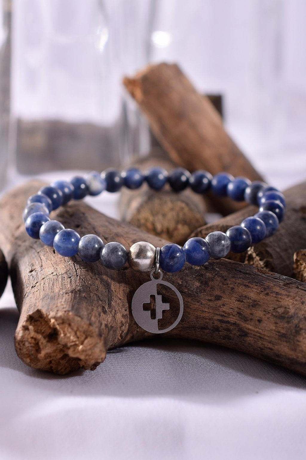 Positivators Anxiety Relief & Calming - Blue Sodalite & 925 Silver Bead Bracelet - Positivators