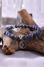 Positivators Anxiety Relief & Calming - Blue Sodalite & 925 Silver Bead Bracelet - Positivators