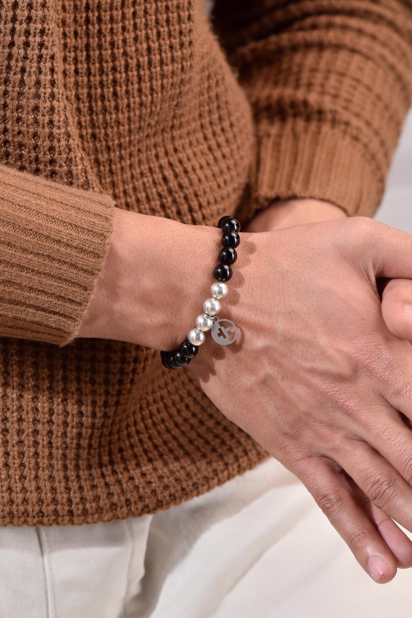 Positivators Confidence & Evil Eye - Black Tourmaline & 925 Silver Bead Bracelet - Positivators