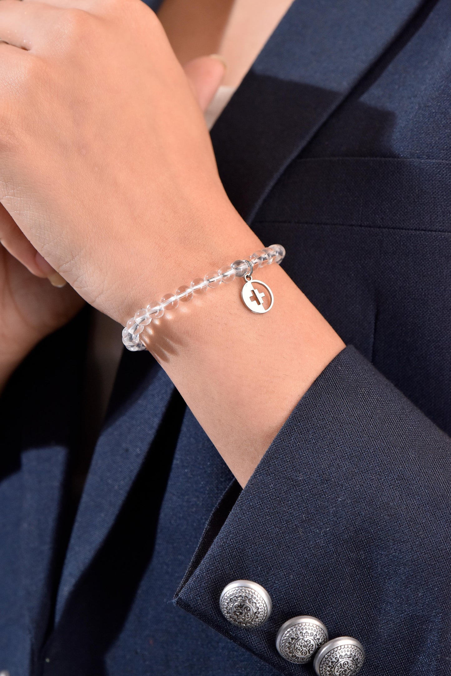 Positivators Full body Healing & Energy - Clear Quartz & 925 Silver Bead Bracelet - Positivators