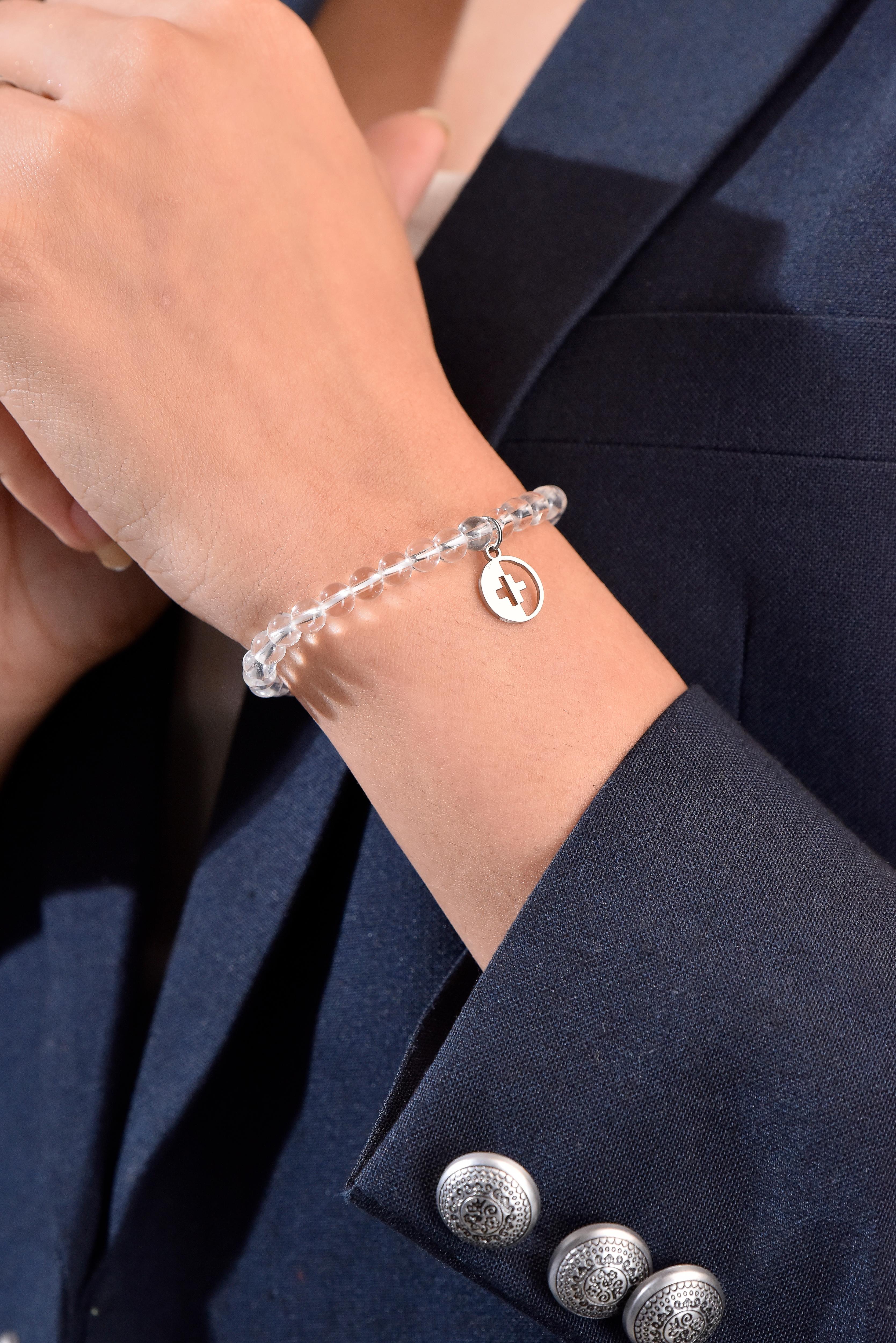 Positivators Full body Healing & Energy - Clear Quartz & 925 Silver Bead Bracelet - Positivators