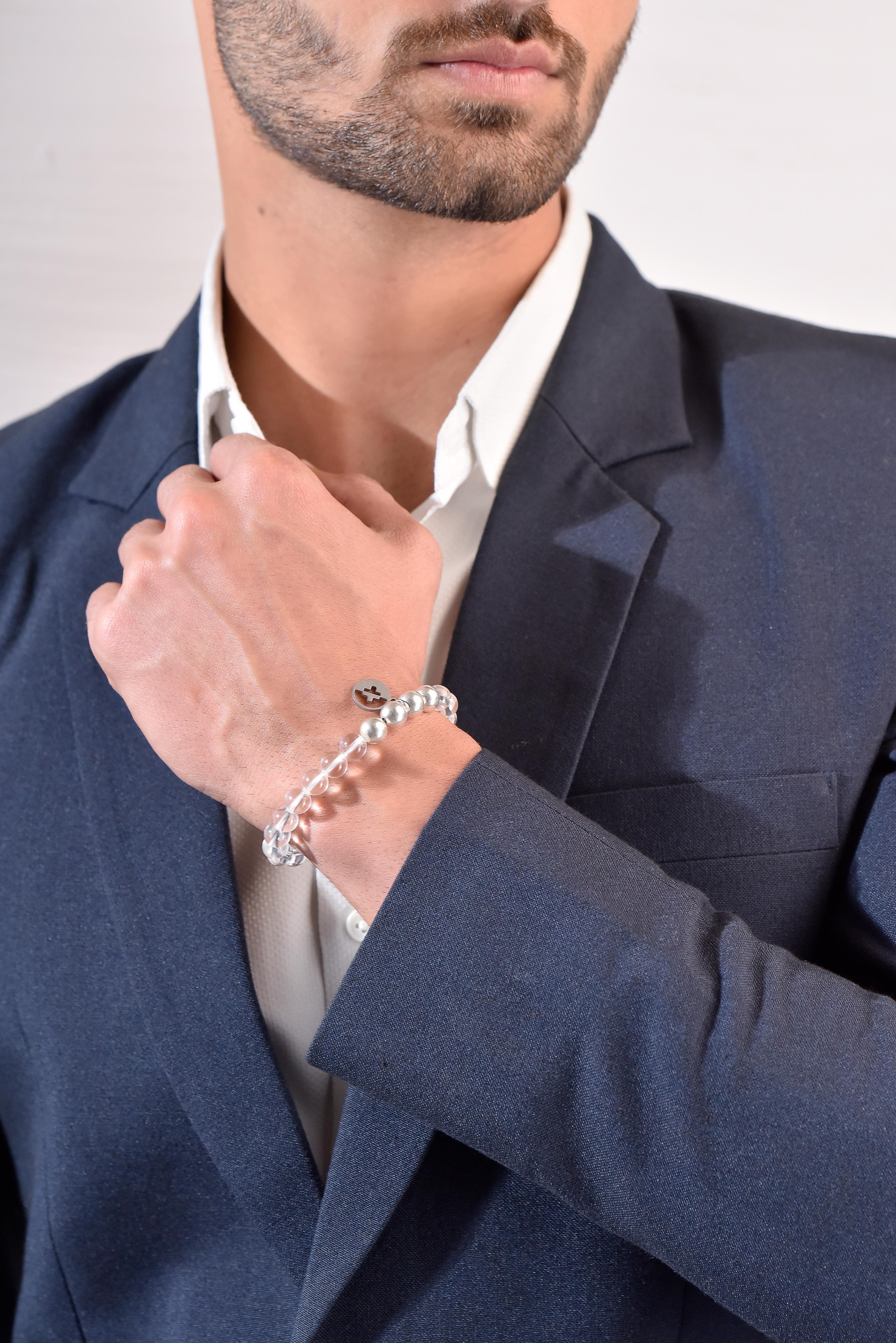 Positivators Full body Healing & Energy - Clear Quartz & 925 Silver Bead Bracelet - Positivators