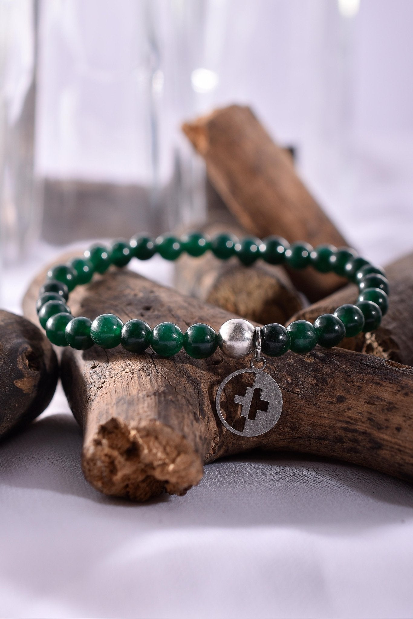 Positivators Happiness & Prosperity - Green Jade & 925 Silver Bead Bracelet - Positivators