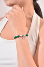 Positivators Happiness & Prosperity - Green Jade & 925 Silver Bead Bracelet - Positivators