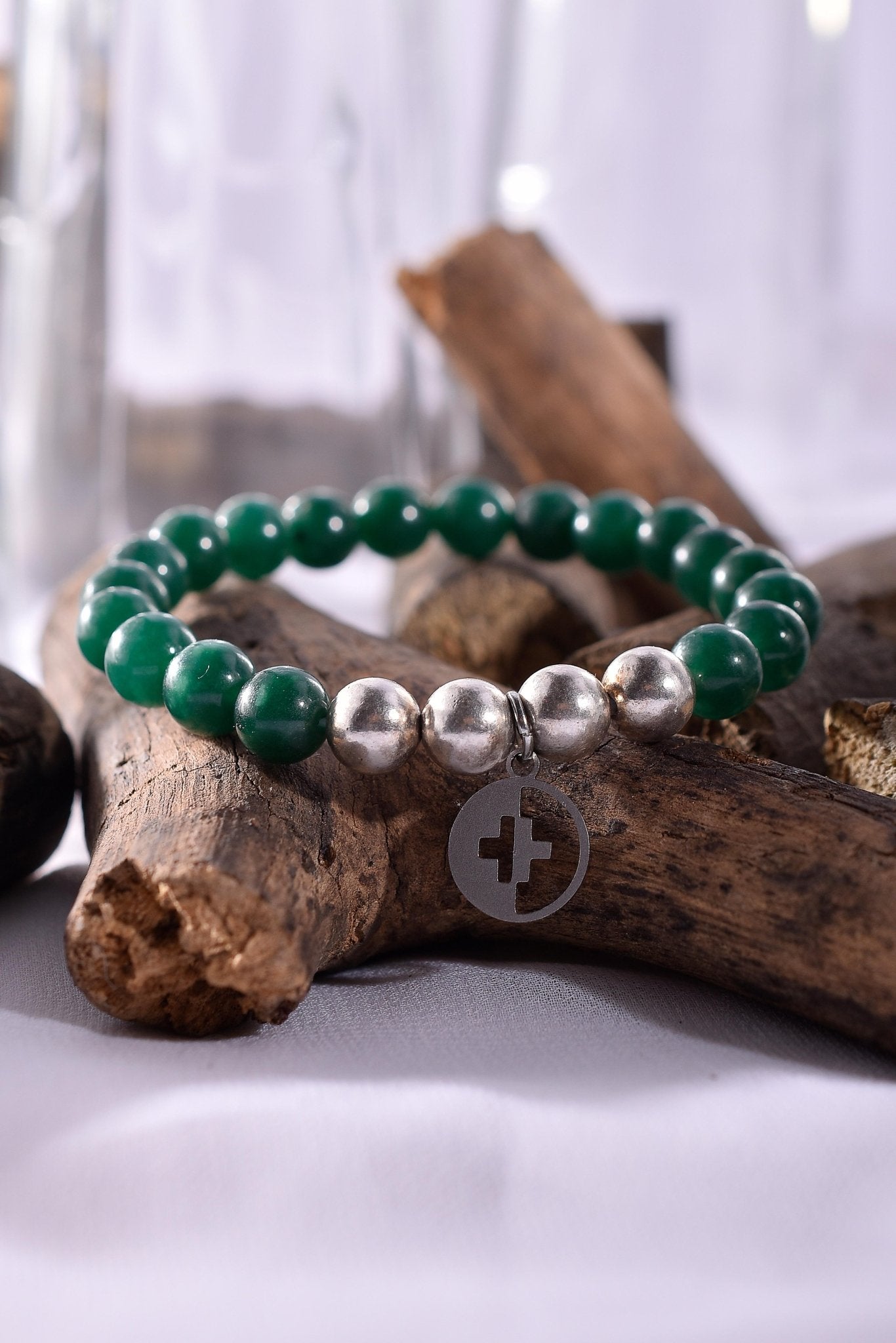 Positivators Happiness & Prosperity - Green Jade & 925 Silver Bead Bracelet - Positivators