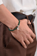 Positivators Happiness & Prosperity - Green Jade & 925 Silver Bead Bracelet - Positivators