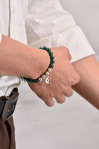 Positivators Happiness & Prosperity - Green Jade & 925 Silver Bead Bracelet - Positivators