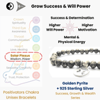 Positivators Grow Success & Will Power - Golden pyrite & 925 Silver Bead Bracelet - Positivators