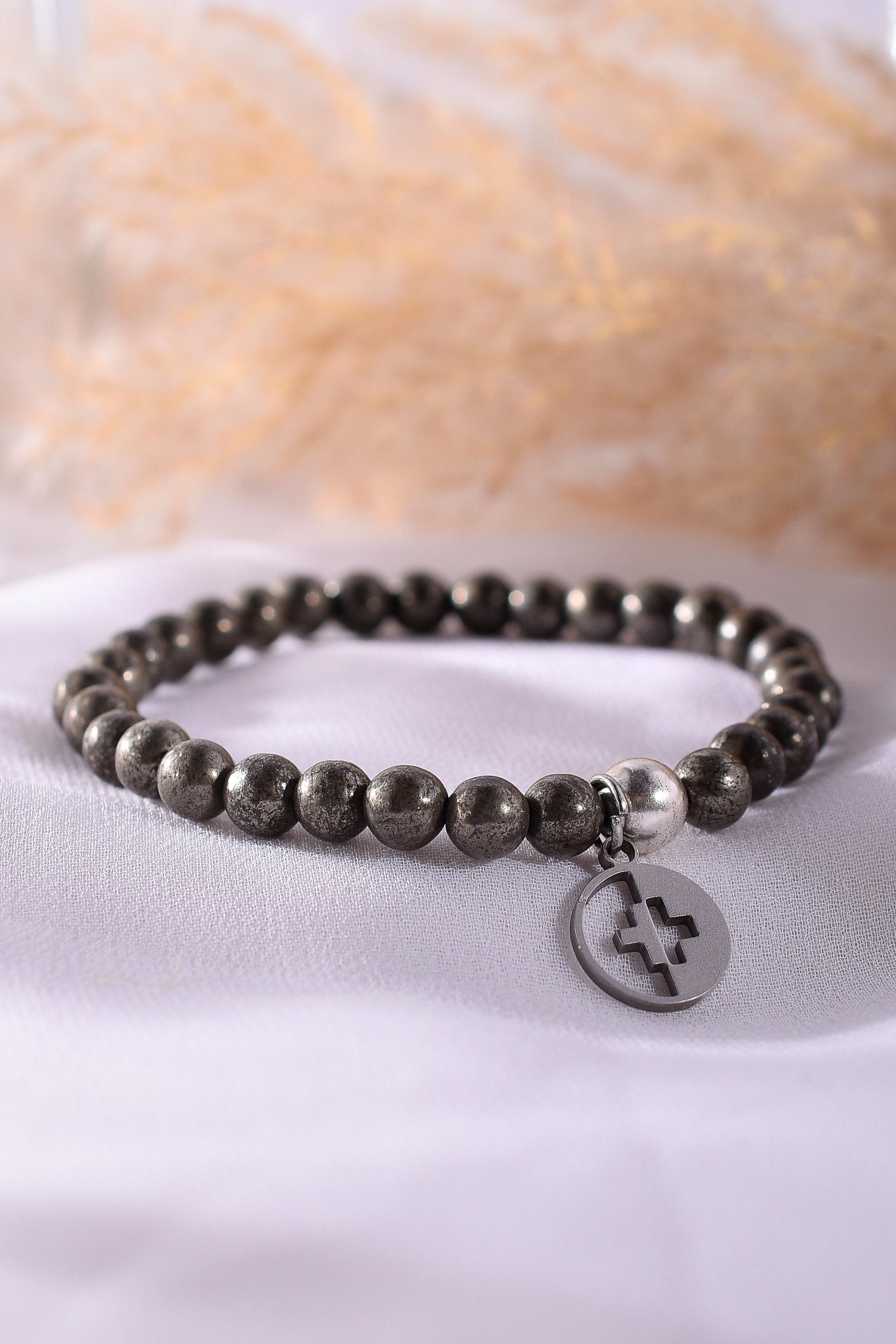 Positivators Grow Success & Will Power - Golden pyrite & 925 Silver Bead Bracelet - Positivators