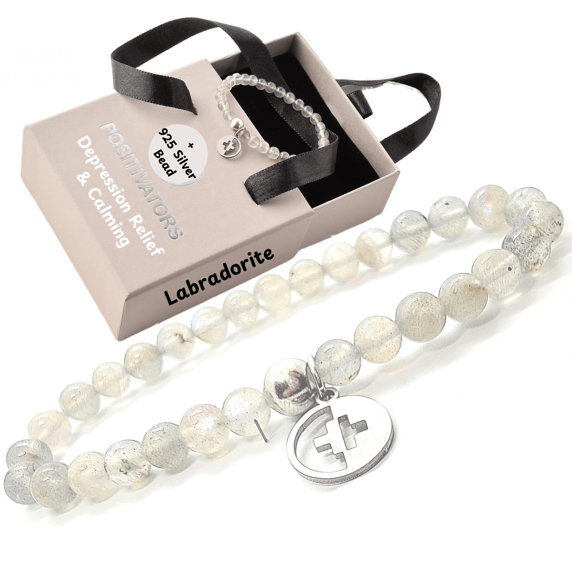Positivators Depression Relief & Calming - Labradorite & 925 Silver Bead Bracelet - Positivators