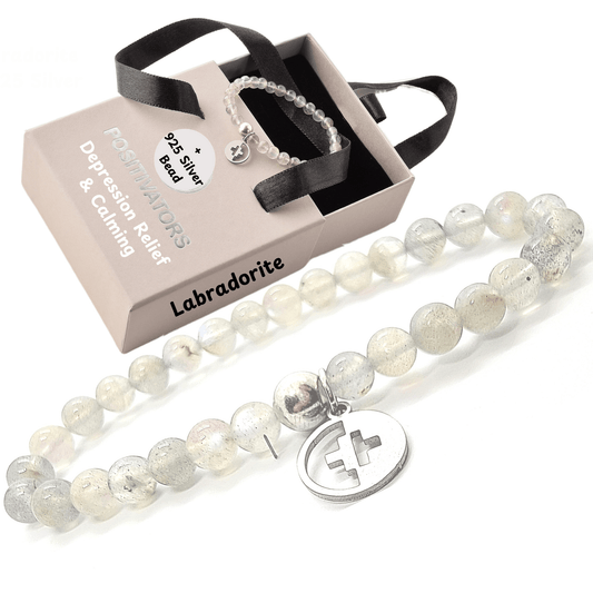 Positivators Depression Relief & Calming - Labradorite & 925 Silver Bead Bracelet - Positivators
