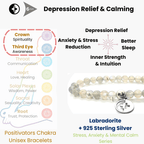Positivators Depression Relief & Calming - Labradorite & 925 Silver Bead Bracelet - Positivators