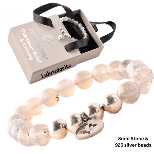Positivators Depression Relief & Calming - Labradorite & 925 Silver Bead Bracelet - Positivators