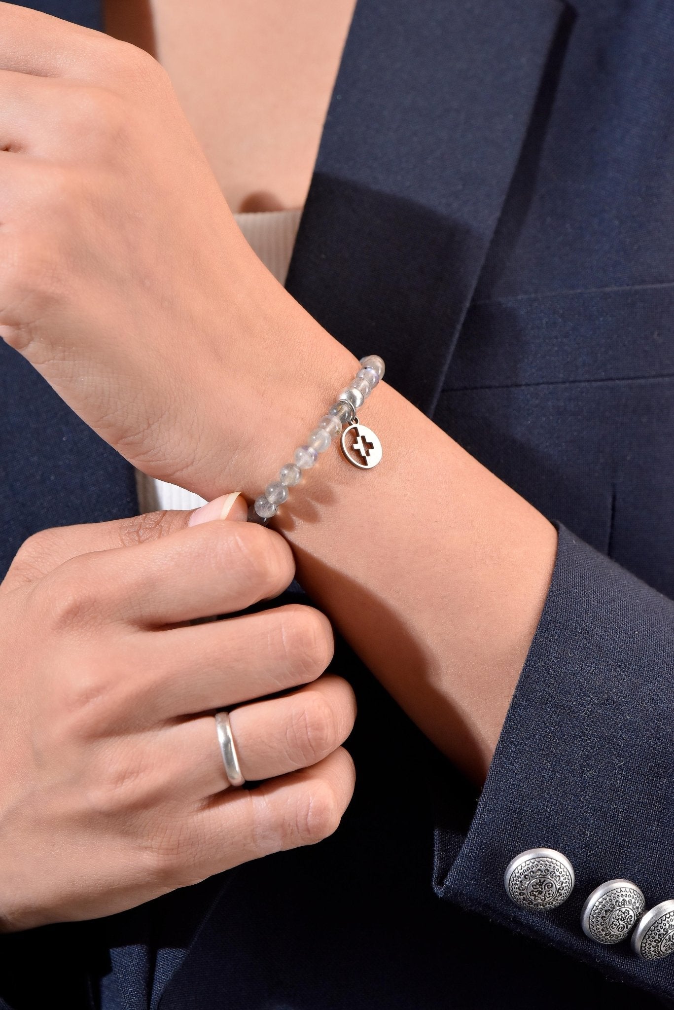 Positivators Depression Relief & Calming - Labradorite & 925 Silver Bead Bracelet - Positivators