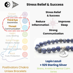 Positivators Stress Relief & Success - Lapis lazuli & 925 Silver Bead Bracelet - Positivators