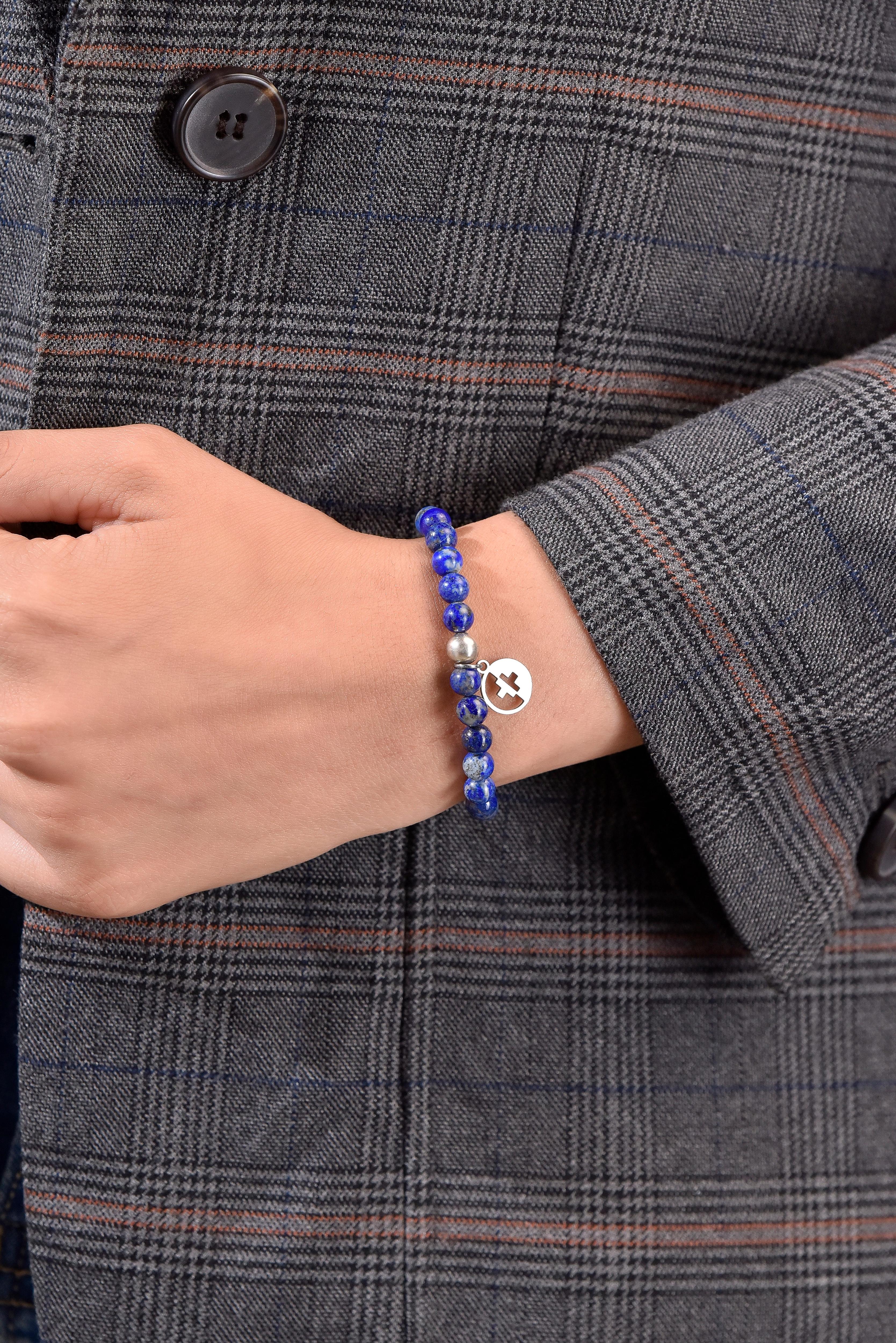 Positivators Stress Relief & Success - Lapis lazuli & 925 Silver Bead Bracelet - Positivators