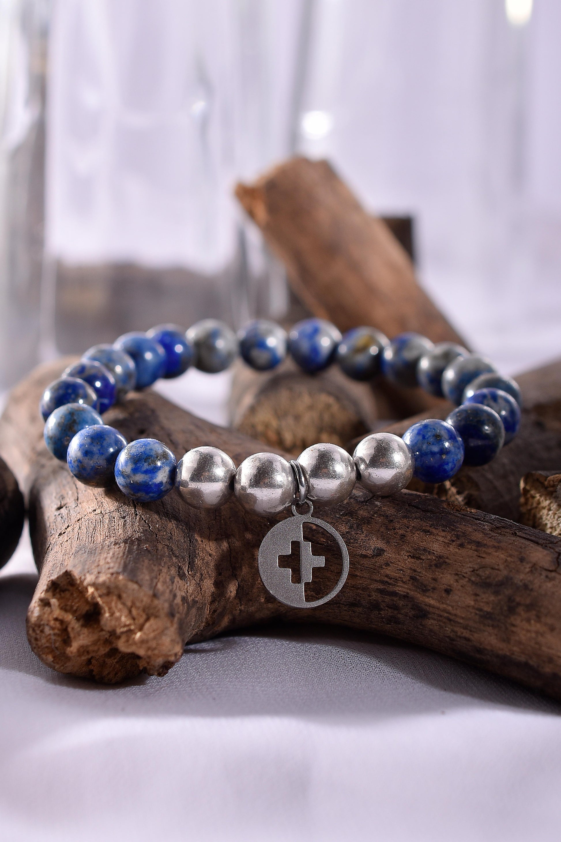 Positivators Stress Relief & Success - Lapis lazuli & 925 Silver Bead Bracelet - Positivators