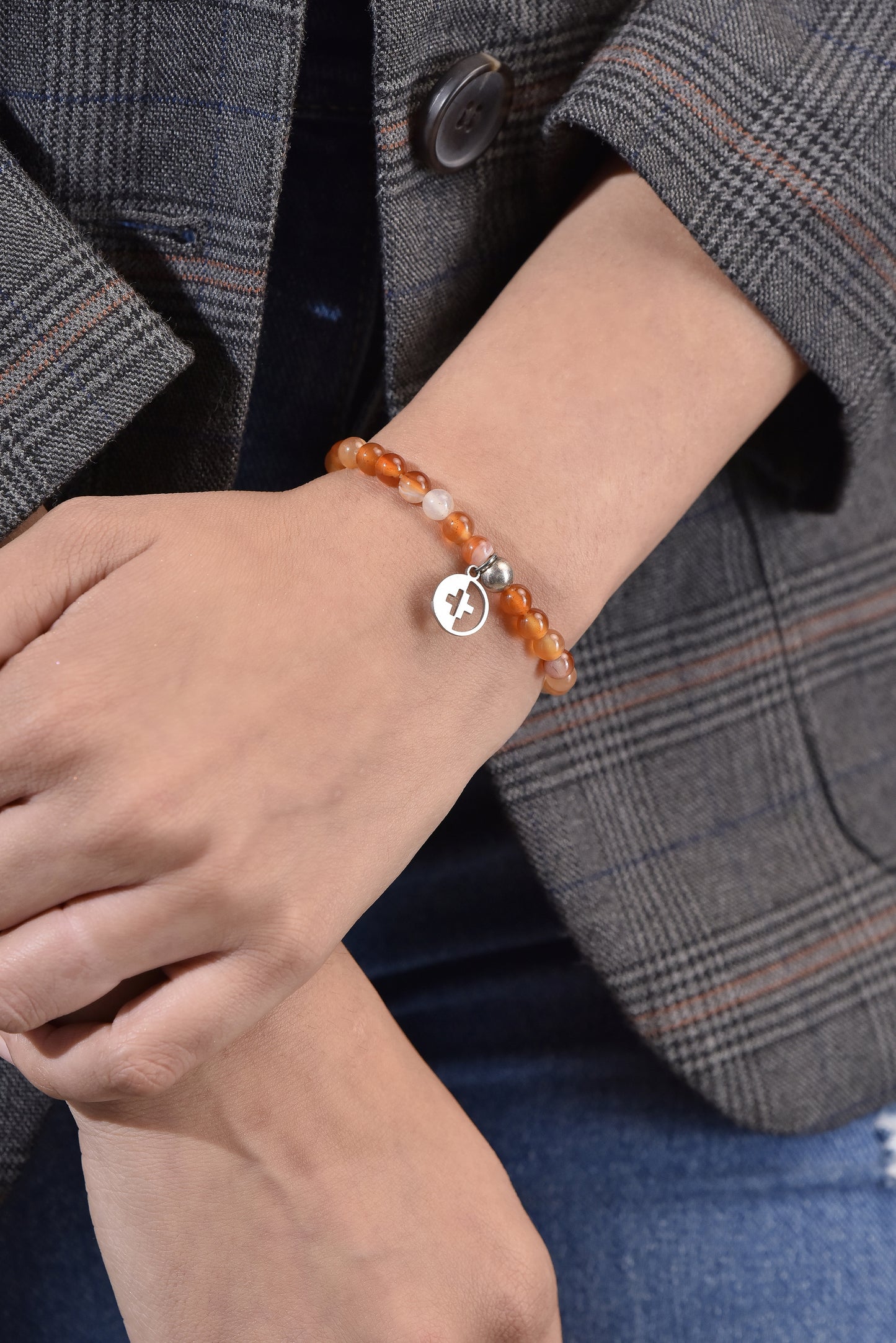 Positivators Grow Love & Passion - Red Carnelian & 925 Silver Bead Bracelet - Positivators