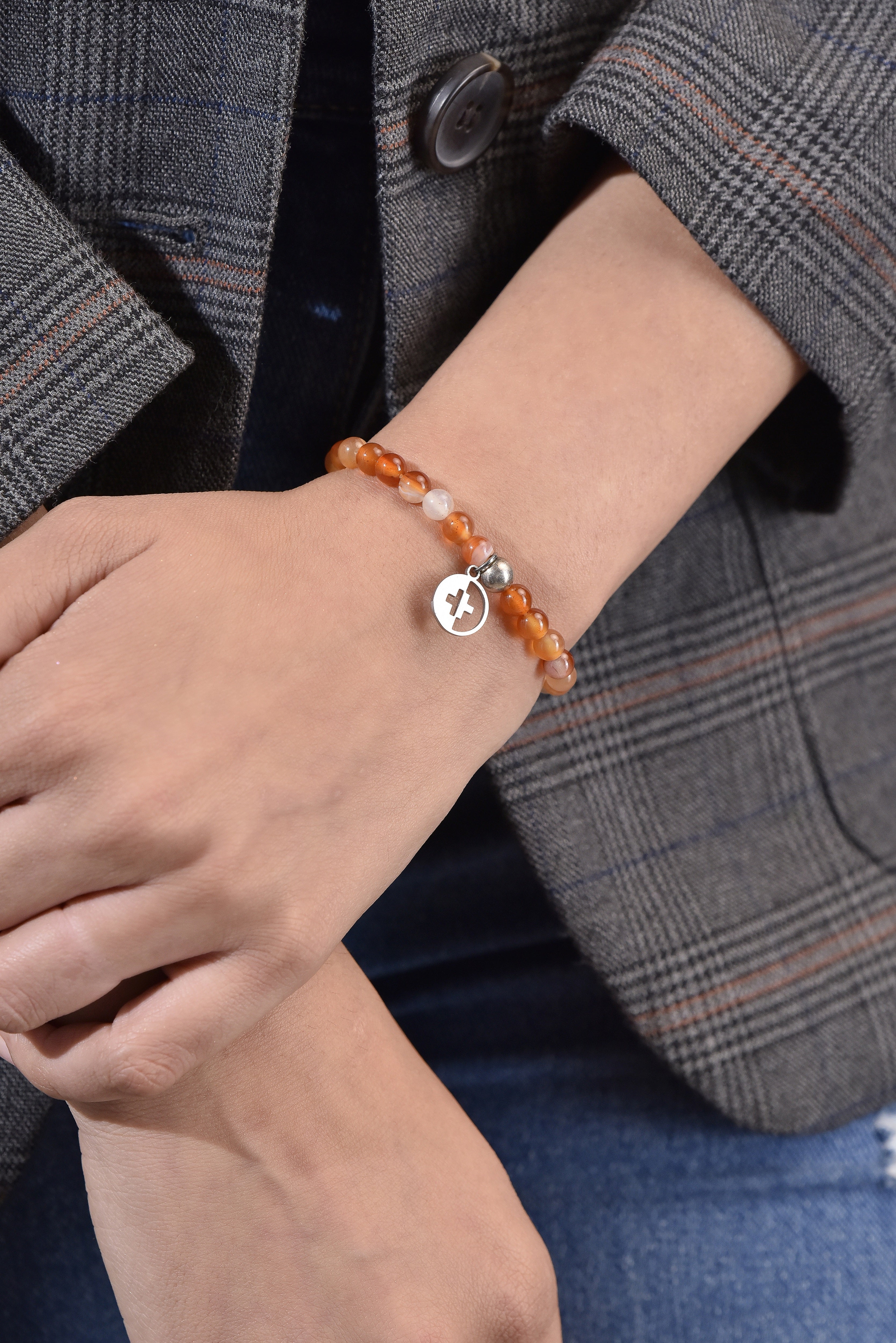 Positivators Grow Love & Passion - Red Carnelian & 925 Silver Bead Bracelet - Positivators