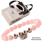 Positivators Attract Love & Confidence - Rose quartz & 925 Silver Bead Bracelet - Positivators