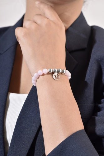 Positivators Attract Love & Confidence - Rose quartz & 925 Silver Bead Bracelet - Positivators