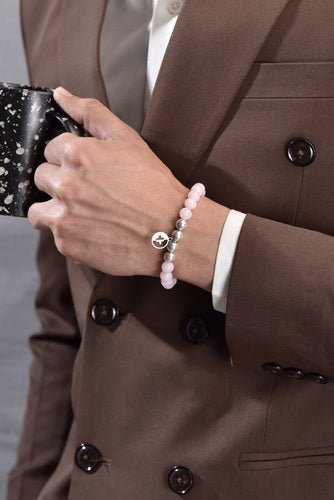 Positivators Attract Love & Confidence - Rose quartz & 925 Silver Bead Bracelet - Positivators