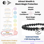 Positivators Attract Wealth & Black Magic Protection - Sulemani Hakik & 925 Silver Bead Bracelet - Positivators