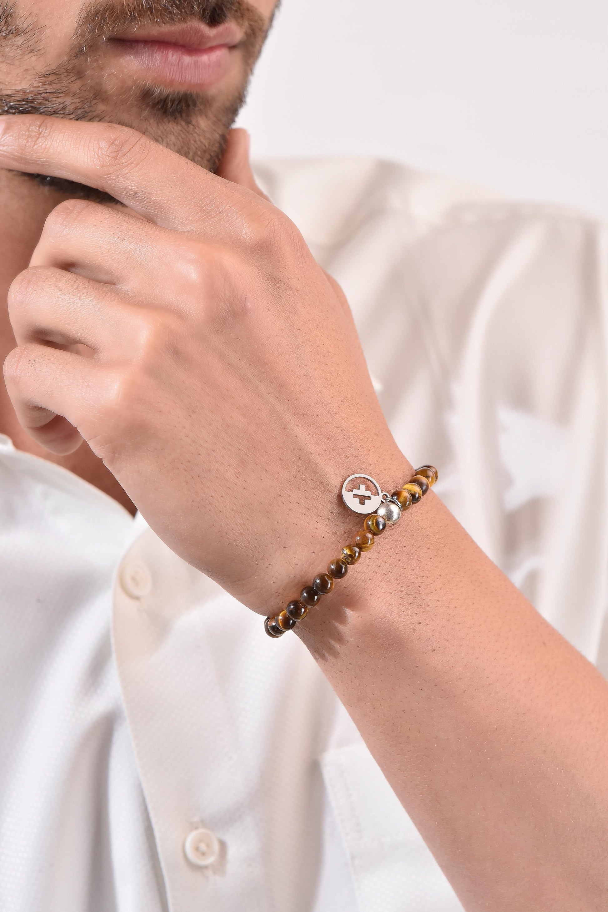 Positivators Grow Courage & Physical Protection - Yellow Tiger Eye & 925 Silver Bead Bracelet - Positivators