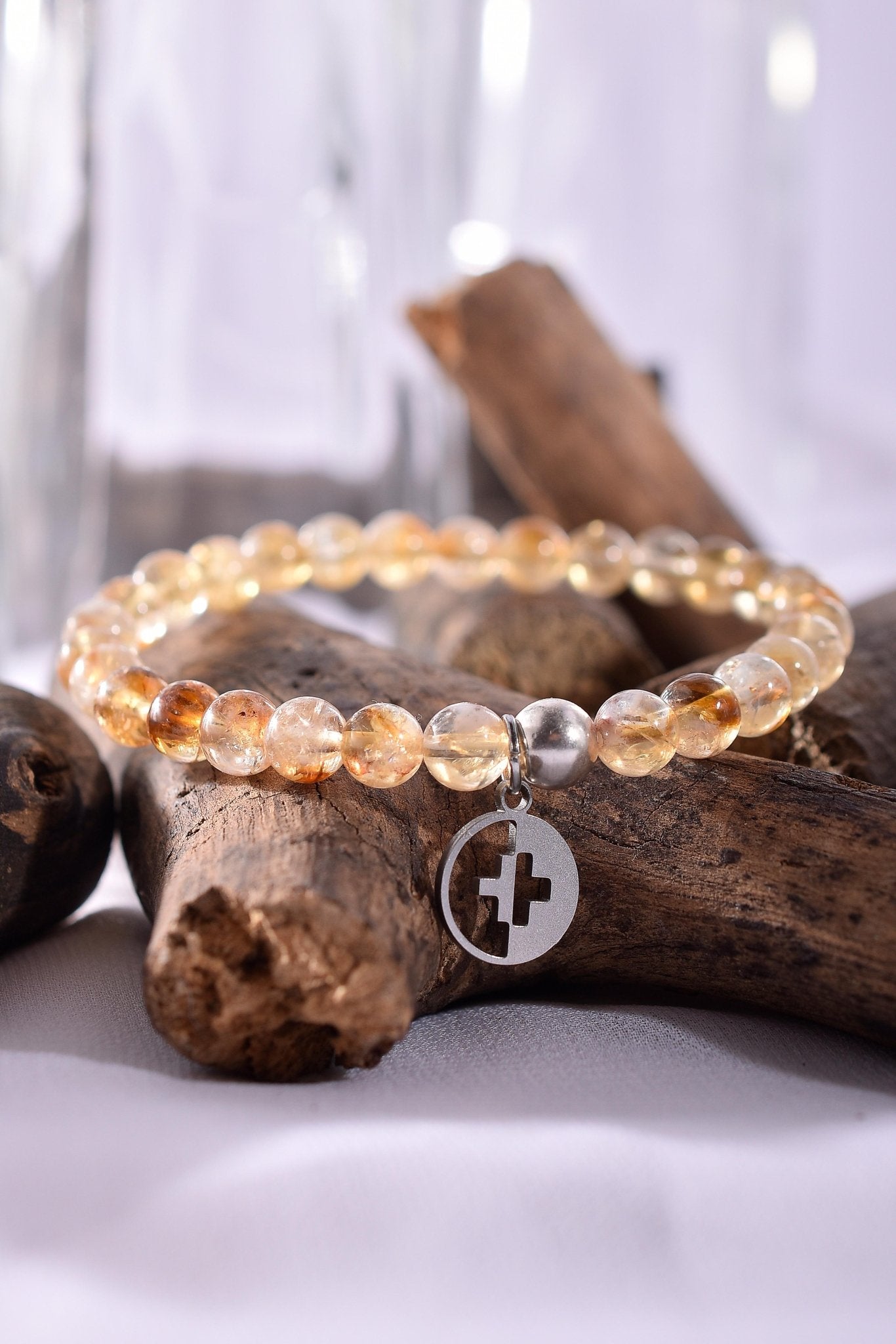 Positivators Grow Wealth & Abundance - Yellow Citrine & 925 Silver Bead Bracelet - Positivators