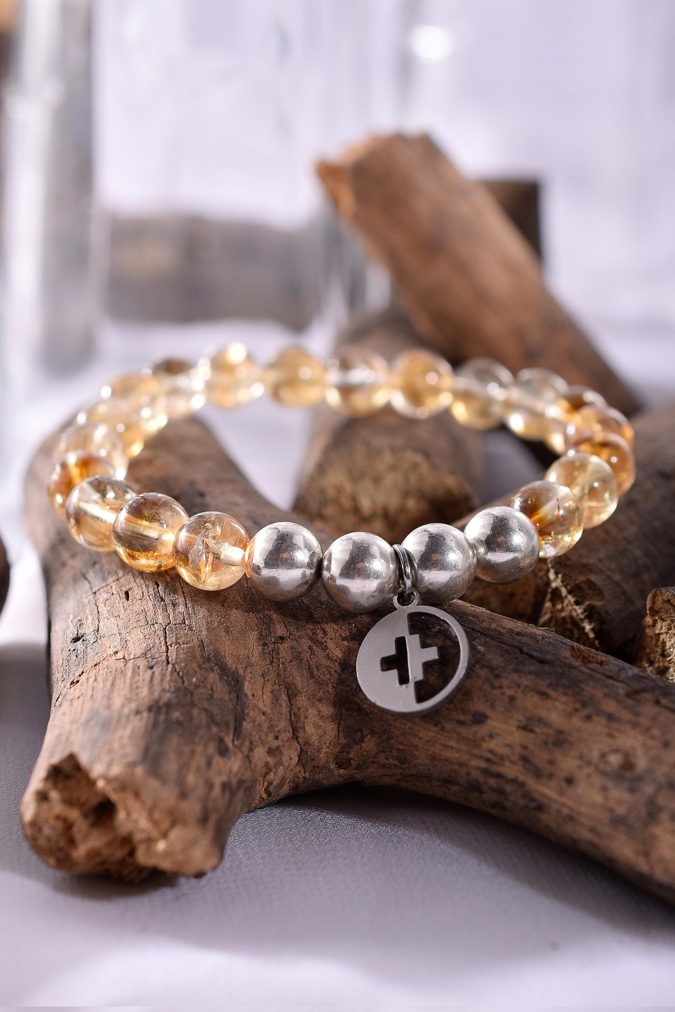 Positivators Grow Wealth & Abundance - Yellow Citrine & 925 Silver Bead Bracelet - Positivators