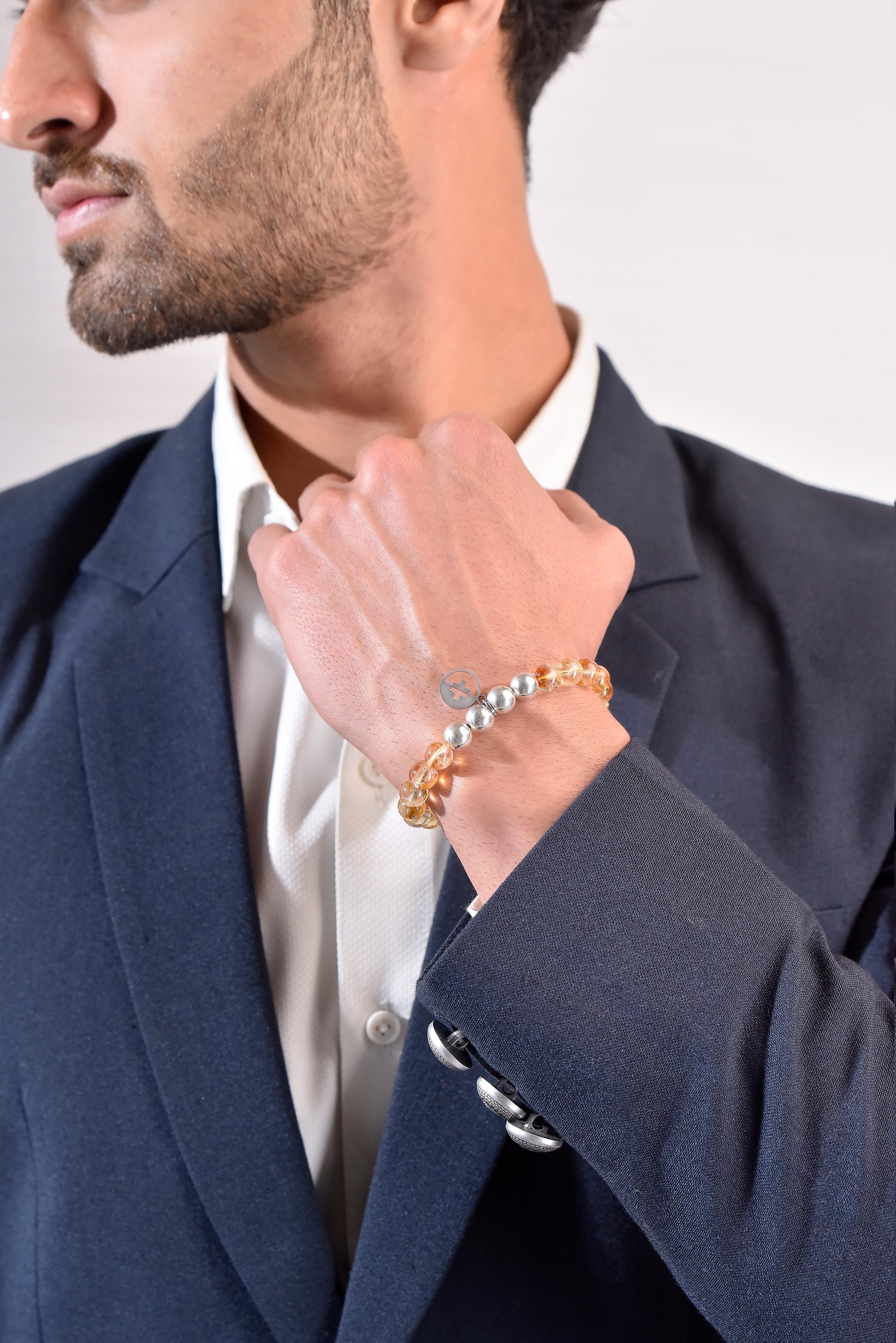 Positivators Grow Wealth & Abundance - Yellow Citrine & 925 Silver Bead Bracelet - Positivators