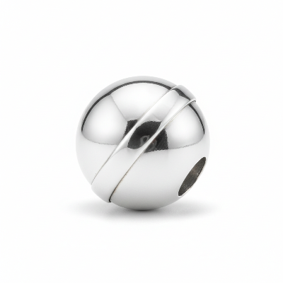 Silver bead kept at an angle